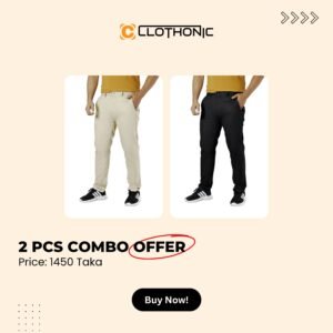 Export Quality Garbading Pant | Black & Light Khaki 2Pcs Combo