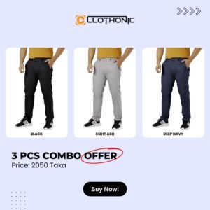 Export Quality Garbading Pant | Light Ash+Black+Deep Blue 3 Pcs Combo