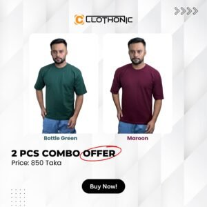 Premium Solid Droupshoulder | Bottle Green+Maroon 2Pcs Combo