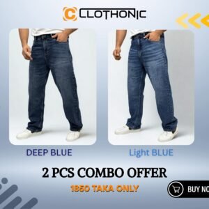 Premium Denim Baggy Pant | Light Blue+ Deep Blue