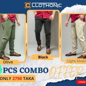 Export Quality Garbading Pant | Black+Olive+Light kaki 3Pcs
