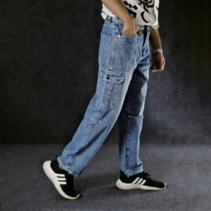1 pcs light blue Premium Denim Baggy Pant