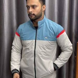 Sky blue and stone grey contrast