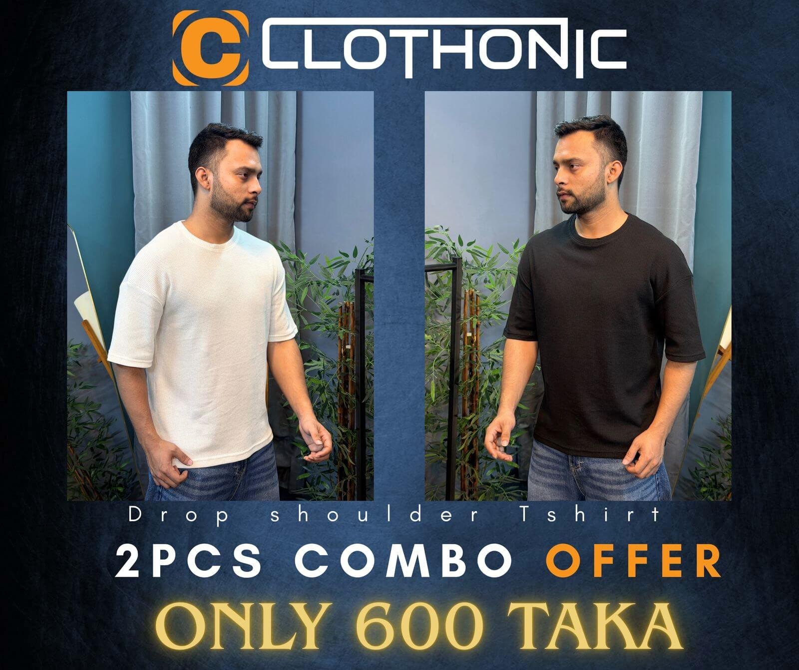 Semi Drop Shoulder Combo | White + Black